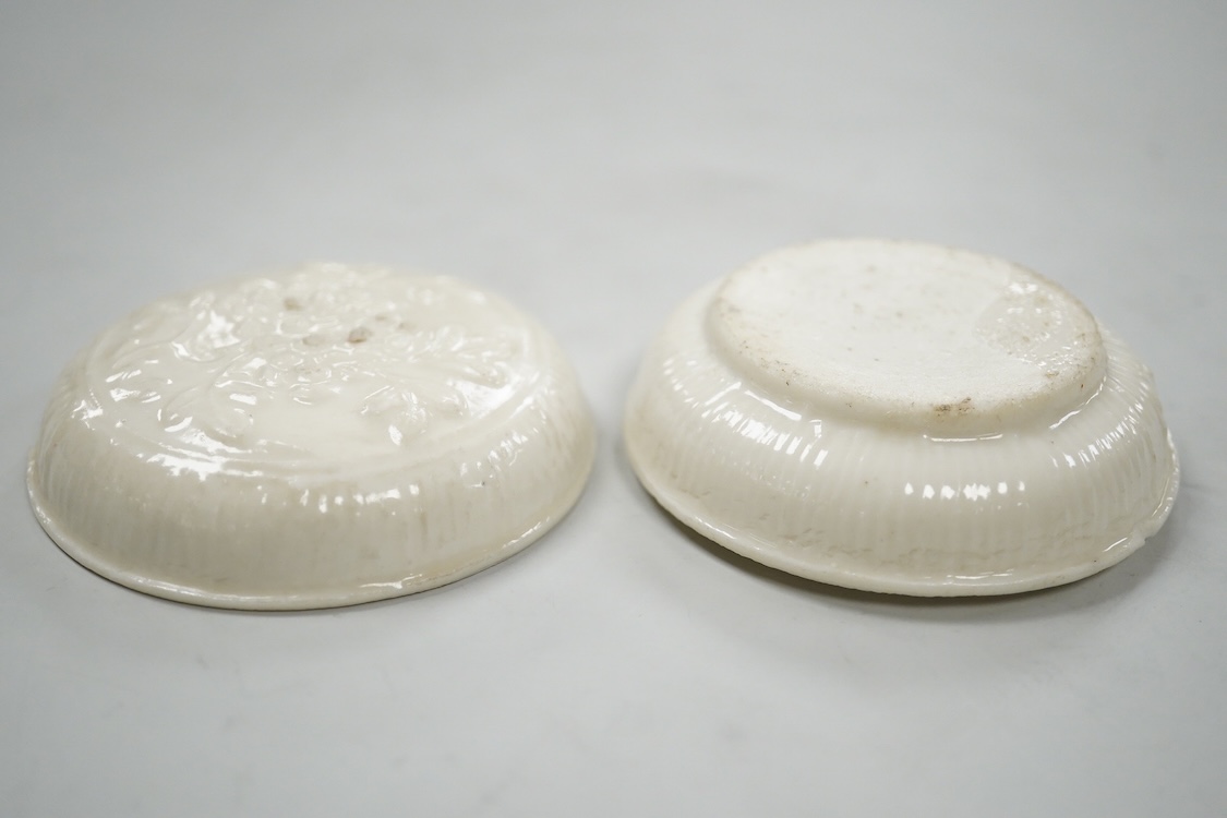 A Chinese Ming Dehua blanc de chine cosmetics box cover, 7.5cm wide